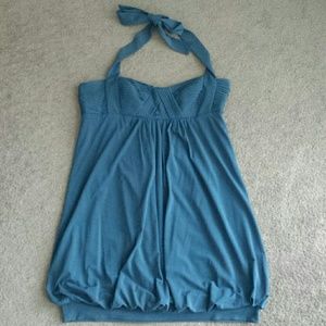 BCBG BCBGMaxazria Blue Halter Cocktail Prom Dress